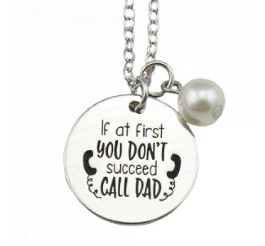 One Off Joblot of 19 Silver Colour Engraved Pendant Necklace - Call Dad