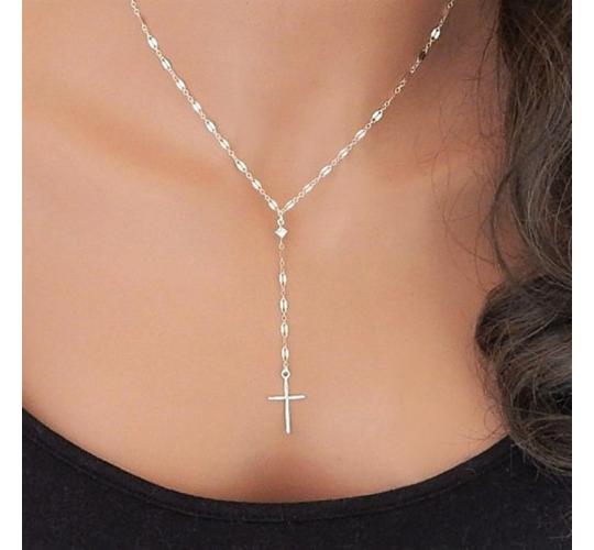 10pcs Cross Lariat Drop Pendant Necklace Gold Tone|GCJ285|UK SELLER