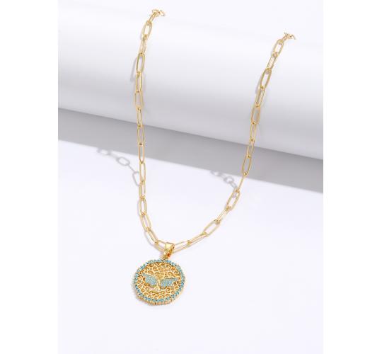 10pcs Gold Tone Blue Bird Wings Pendant Necklace|GCJ299|UK SELLER