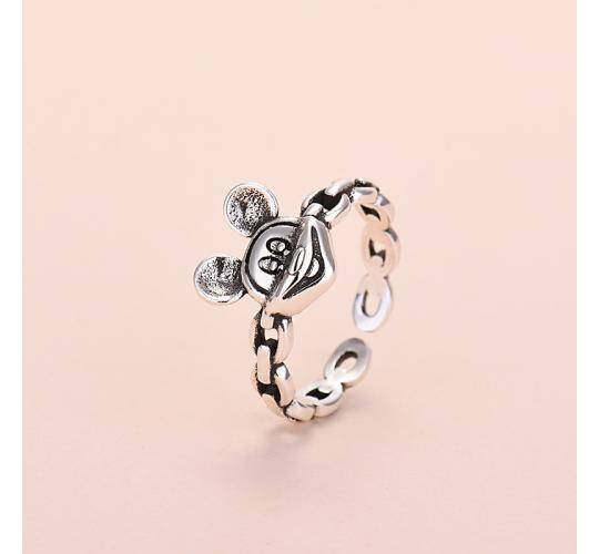 10pcs Silver Tone Mickey Adjustable Open Ring|GCJ308|UK SELLER