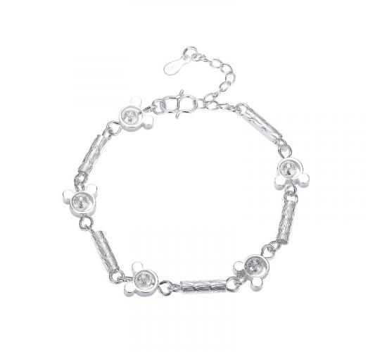 10pcs Silver Tone Mickey Bracelet with Cubic Zircon|GCJ311|UK SELLER