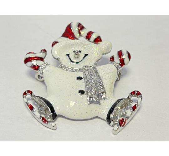 10pcs Christmas Snowman Glitter Hat Scarf Brooch|GCJ318|UK SELLER