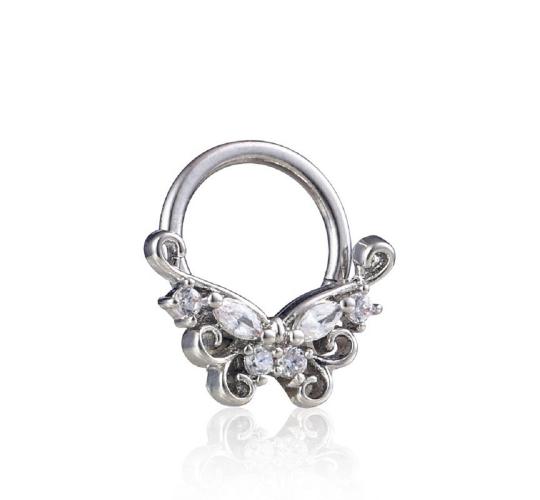 10pcs Butterfly Crystal Gemstone Nose Clip Body Jewellery|GCJ337|UK SELLER