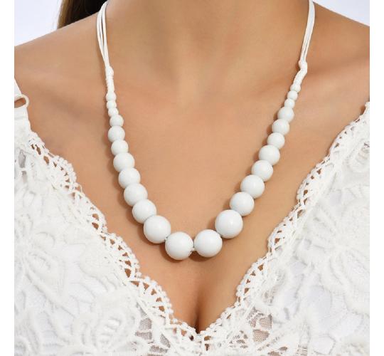 10pcs White Gem stone Beaded Quartzite Jade Necklace|GCJ345|UK SELLER