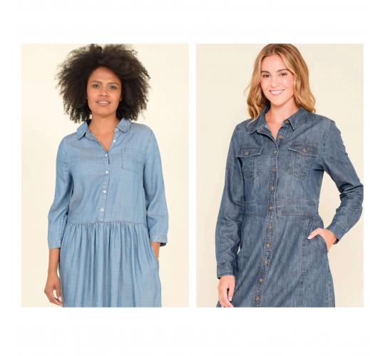 One Off Joblot of 15 Ladies Brakeburn Mixed Denim Shirt Dress - Size 8