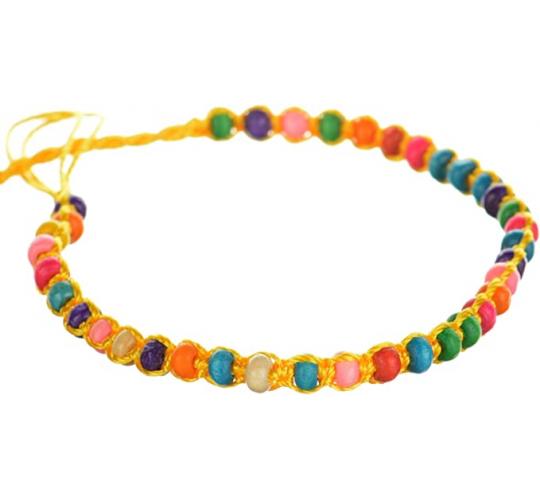 Wholesale Joblot Of 100 Stackable Bracelets or Ankle Wraps With Multi-Coloured Beads