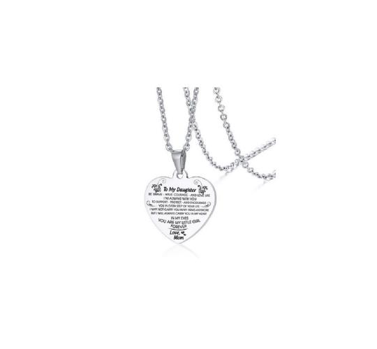 10pcs - Stainless Steel "To My Daughter Love Mum" Pendant Necklace|GCJ548|UK SELLER