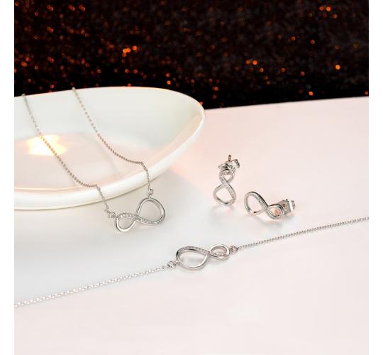 30pcs - Infinity Necklace & Earrings Set with Swarovski Crystals(10Sets)|GSVSET065|UK SELLER
