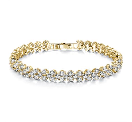 10pcs - Tennis Bracelet with Clear Cubic Zirconia Crystals|GCC004|UK SELLER