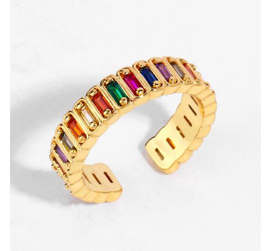 10 pcs - Multi-Color Adjustable Band Ring in Gold-Tone|GCC131|UK SELLER