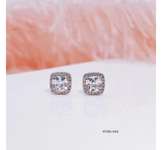 10 pairs - Sterling Silver S925 Earring Crystal Cushion Square Stud Earrings|GCJS019|UK SELLER