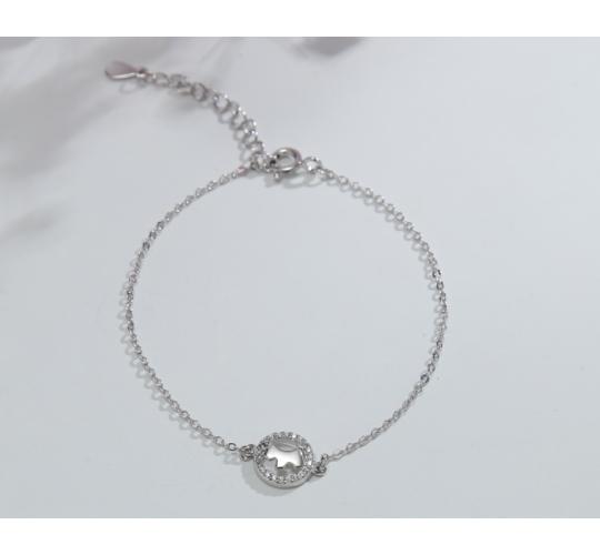 10 pcs - Sterling Silver S925 Crystal Round Pet Bracelet|GCJS020|UK SELLER
