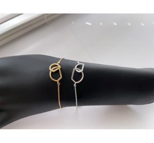 10 pcs - Sterling Silver S925 Linked Initial D Bracelet in Gold and Silver - 2 Colours 5 Each|GCJS021-Gold/Silver|UK SELLER