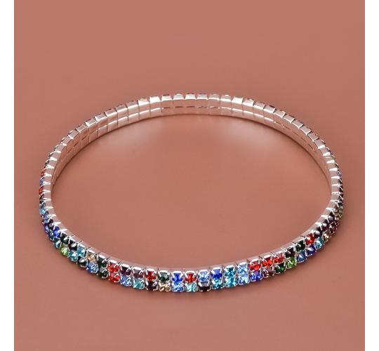 20 pcs - Sparkling Double Row Colourful Crystal Zirconia Anklets|GCJA079|UK SELLER