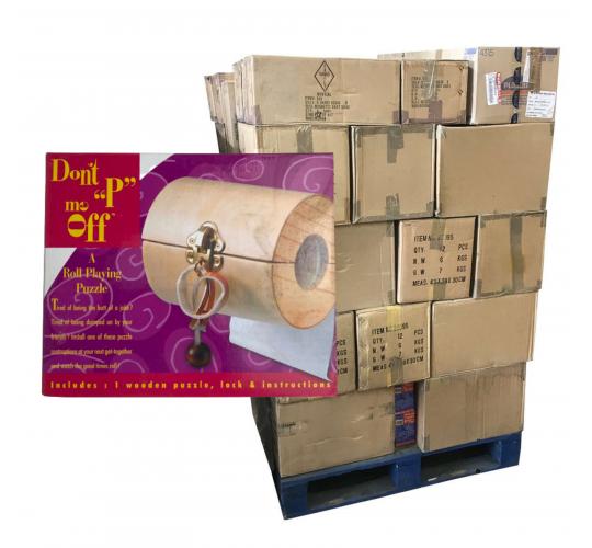 Pallet of 578 Don't "P" Me Off Wooden Joke Toilet Roll Puzzle