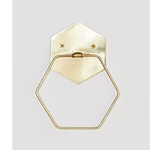 Joblot  x15 UO hexagon towel rings gold coloured
