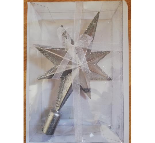 Silver tree topper star (plastic)
