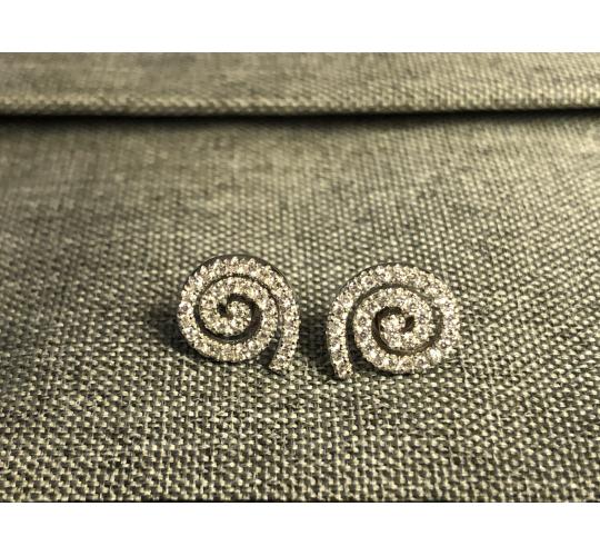  Swirl genuine silver earrings 