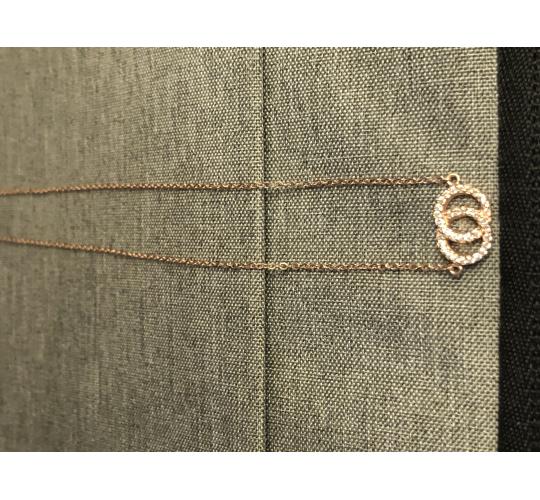 Double circle rose gold necklace