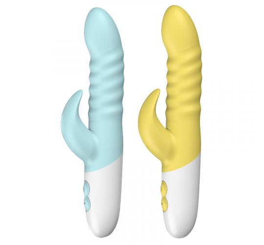 5 pcs - 12 Modes Rechargeable G-spot Vibrator with Vibrating Tongue In Yellow and Light Blue - Random Colours|GCAP096-Yellow/Light Blue|UK SELLER