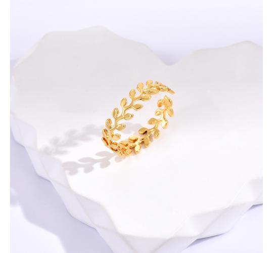10 pcs - Leaf Design Wrap Cuff Open Ring Adjustable in Gold|GCJ379|UK SELLER
