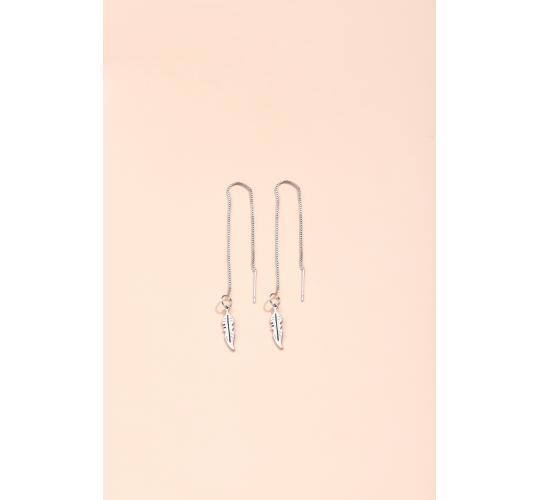 10 pcs - Leaf Threader Drop Dangling Earrings Silver Plated|GCJ391|UK SELLER