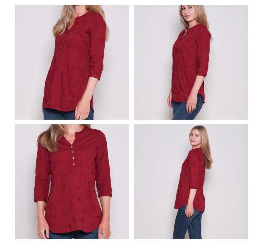 One Off Joblot of 10 Brakeburn Ladies Embroidered Ginkgo Blouse in Red