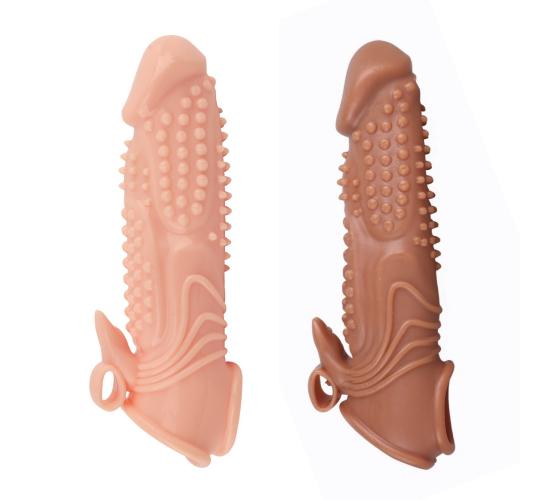 10pcs - Mixed Colour Huge Penis Extender Sleeve Ribbit Vibrator Realistic Texture G-Spot clitoral - 5 with Battery and 5 Without, Total 10pcs|GCAP131-