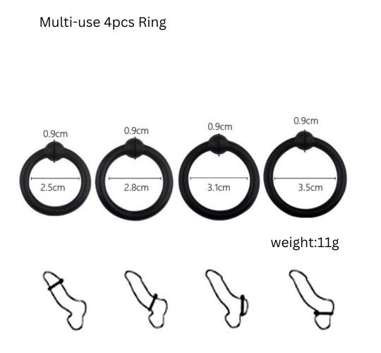 40pcs - Silicone 4 Pcs Multi-Use Cock Rings Penis Enhancer Prolong Erection - 10Sets|GCAP141|UK SELLER