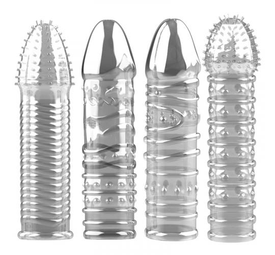 40pcs - Male Penis Sleeve Mystery Pattern Realistic Texture 4 Sleeves - 10Sets|GCAP142|UK SELLER