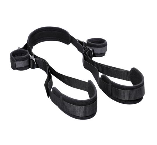 5pcs - Erotic Sex Toys Nylon BDSM Open Leg Bondage Harness With Handcuffs Wrist to Thigh Restraints|GCSM033|UK SELLER