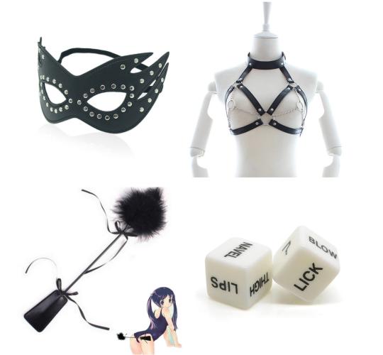 20 pcs - Play With Me 4-Pcs Black Luxury Leather Bandage Kit Set Couple Game Sex - 5 Sets|GCAPSET021|UK SELLER