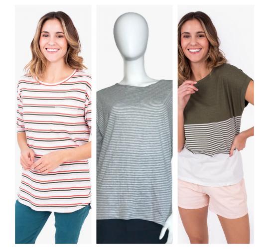One Off Joblot of 10 Brakeburn Ladies Mixed Striped T-Shirts - Size 8