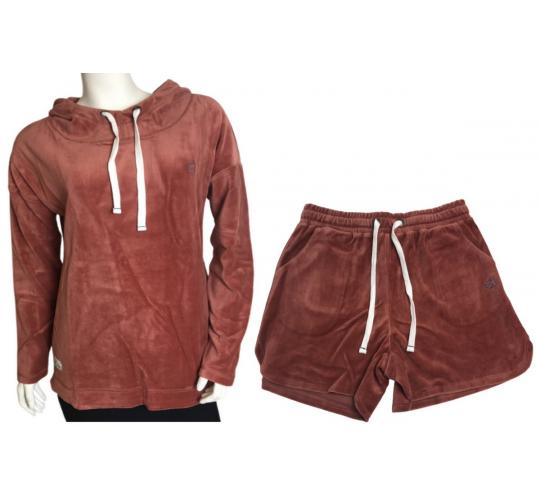 One Off Joblot of 8 Brakeburn Ladies Red Velour Hoodies & Shorts Size 8