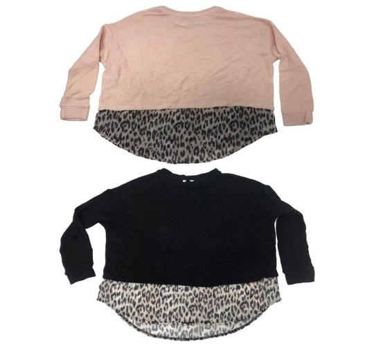 One Off Joblot of 58 Ex-High Street Girls Leopard Print Tunic Top/Jumper
