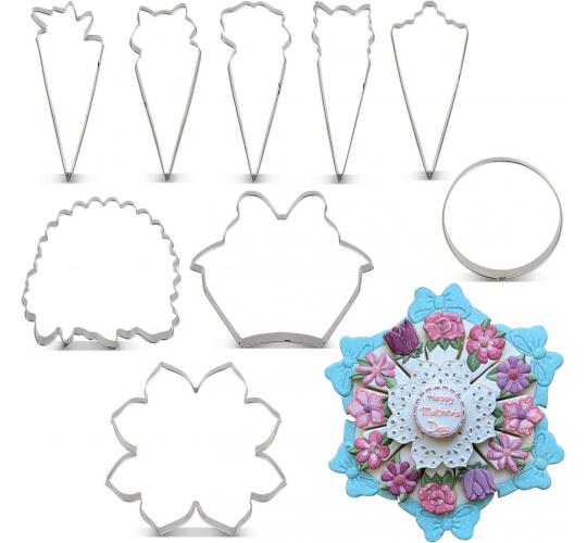 joblot of 9pc coockie cutter flowral suitable for all festivals.