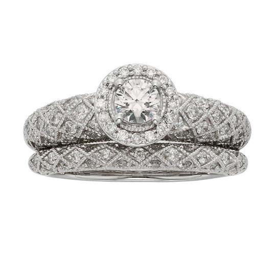 20 pcs - Stunning Silver tone Crystal Double Ring Halo Set - Random Size|GCC130-K/M/P/R|UK SELLER