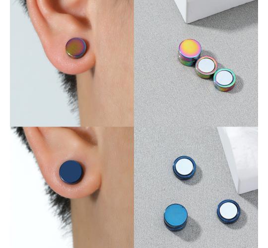 10 Pairs - Unisex Magnetic Non pierced Stud Earrings - Random Colour|GCJ557|UK SELLER