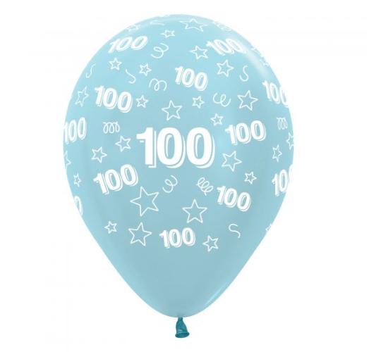 1500 Sempertex Biodegradable 100th Birthday balloons 12"