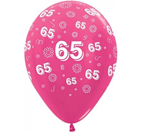 1500 Sempertex Biodegradable 65th Birthday balloons in packs of 25