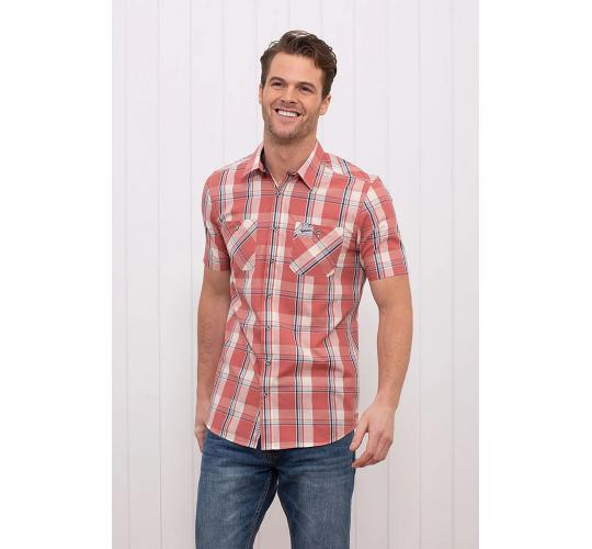 Wholesale Joblot of 10 Brakeburn Mens Short Sleeve Check Shirt Red Size XS & S