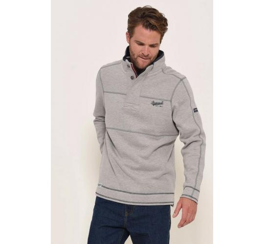 One Off Joblot of 11 Brakeburn Mens Button Neck Sweat Grey Marl Sizes XS - M