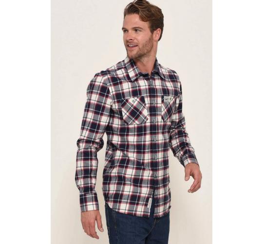 One Off Joblot of 5 Brakeburn Mens Flannel Check Shirt ECRU Size XS