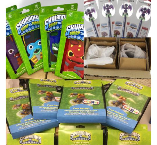 Mixed Lot of 1470 Skylanders Accessories Tablet Sleeve Stylus Phone Cases