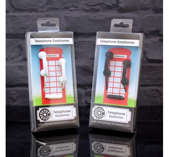 1248 x Telephone Earphones Retro Design White and Black