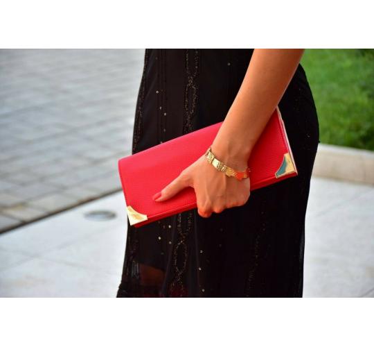 BTR3ND – Elegant Red Women’s Clutch Hand Bag Wallet – Faux Leather