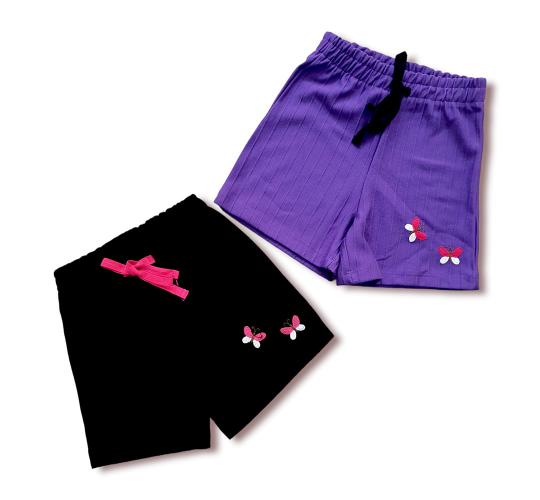 Joblot of Brand New Girls 10 Pack/2 Colours Shorts - Sizes 2y-7y