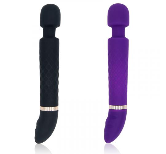 5pcs - Dual Head Soft Touch Waterproof Rechargeable 25 Modes Vibrator - Random Colour|GCAP015-Black/Purple|UK seller