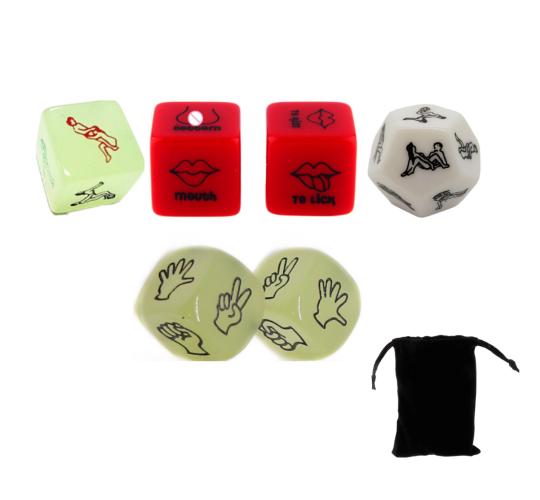 60 pcs - Adult Games Action Body Part Sex Dices-6 Pieces Set (10 sets)|GCAP154-6pc set with Pouch|UK seller