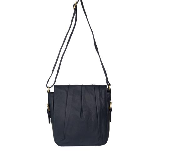 Florence - (Nappa Leather) Ruched Flapover Cross Body Bag by Bolla